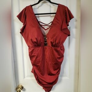 Size 26 Cacique Red Swimsuit